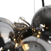 Design hanglamp zwart met smoke glas 8-lichts rond - uvas