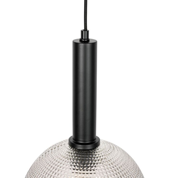 Design hanglamp zwart met smoke glas - chico