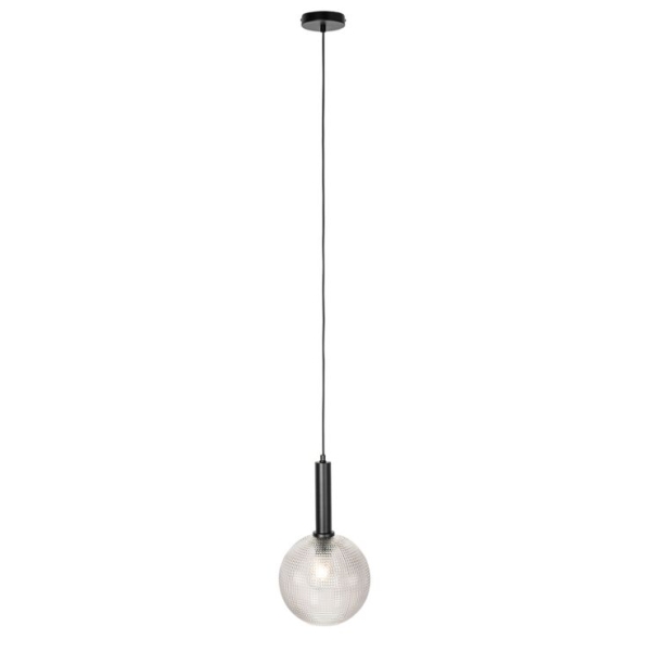 Design hanglamp zwart met smoke glas - chico