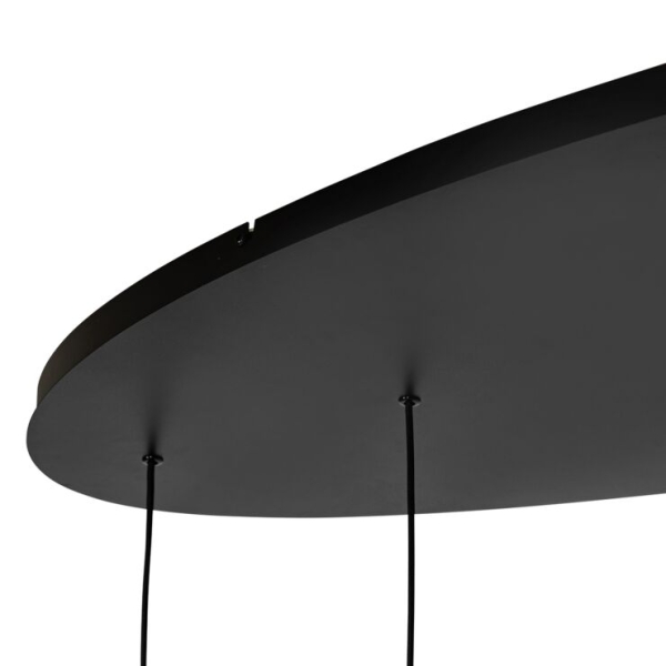 Design hanglamp zwart ovaal 7-lichts - tuba