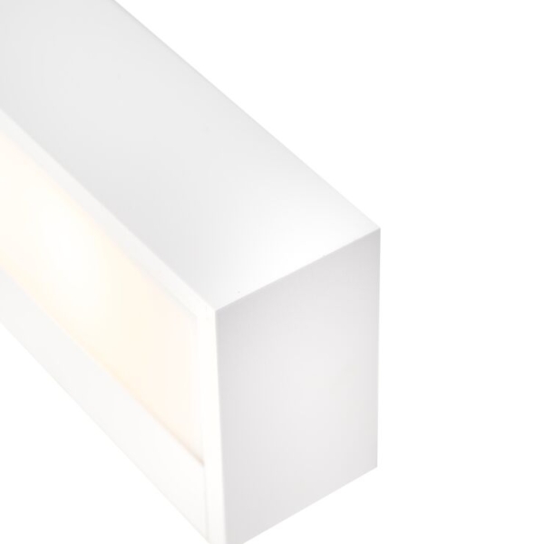 Design langwerpige wandlamp wit 25 cm - houx