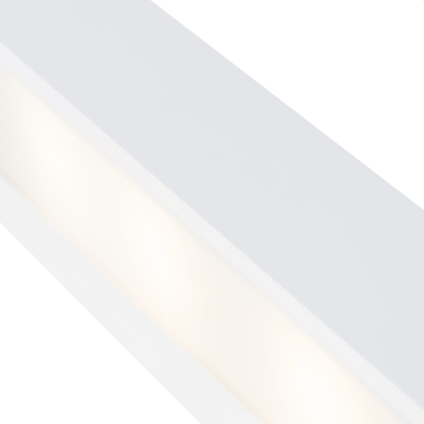 Design langwerpige wandlamp wit 35 cm - houx