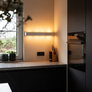 Design langwerpige wandlamp wit 60 cm - Houx