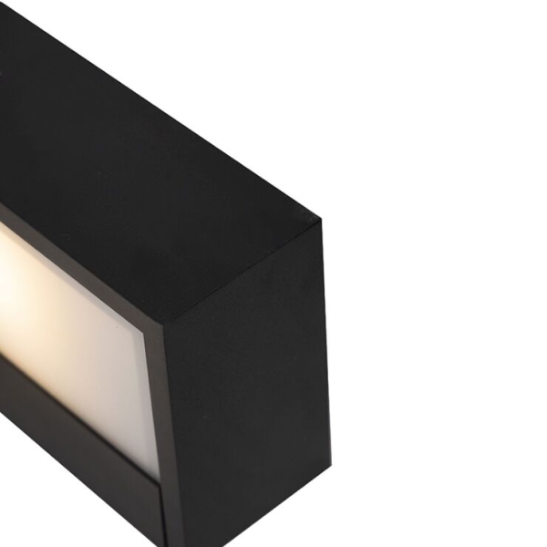 Design langwerpige wandlamp zwart 25cm - houx