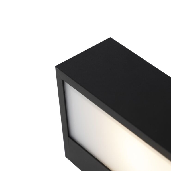 Design langwerpige wandlamp zwart 25cm - houx