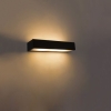 Design langwerpige wandlamp zwart 35 cm - houx