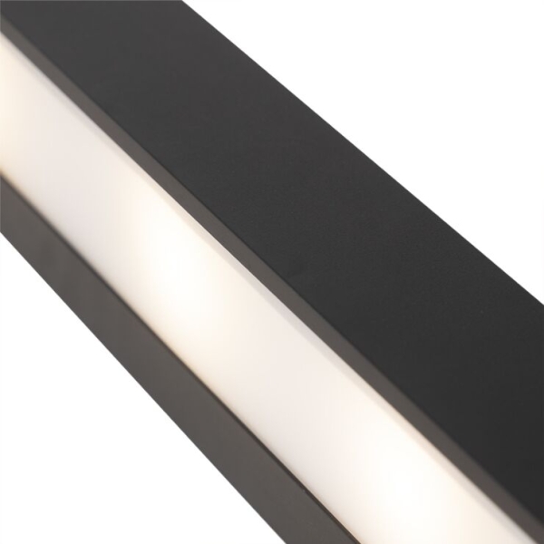Design langwerpige wandlamp zwart 60 cm - houx