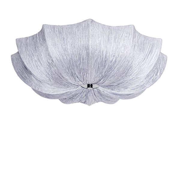 Design plafondlamp grijs zijden 52 cm 3-lichts - plu