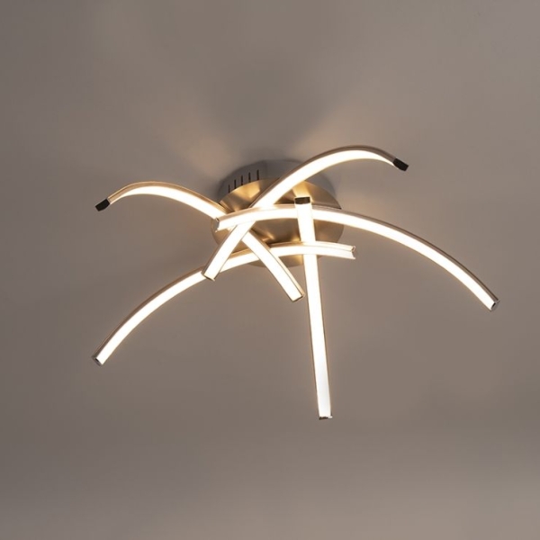 Design plafondlamp staal 5-lichts incl. Led - faleri