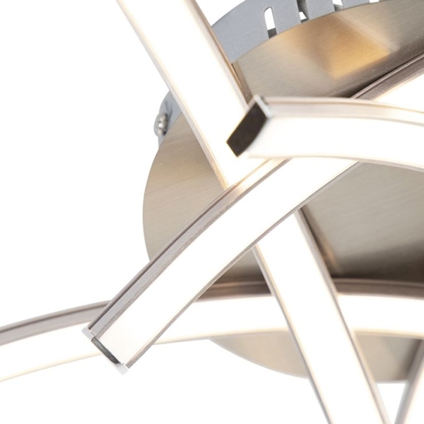 Design plafondlamp staal 5-lichts incl. Led - faleri