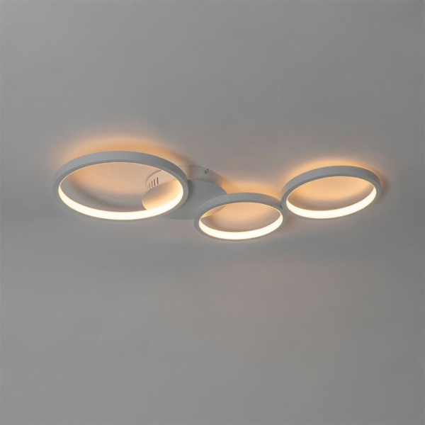 Design plafondlamp wit incl. Led 3-staps dimbaar 3-lichts - pande