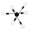 Design plafondlamp zwart 6-lichts - sputnik