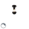 Design plafondlamp zwart met g95 kopspiegel zwart- facile