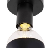 Design plafondlamp zwart met g95 kopspiegel zwart - facil