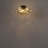 Design plafondlamp zwart met amber glas 3-lichts - uvas