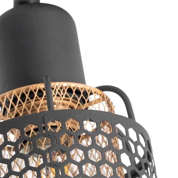 Design plafondlamp zwart met goud - noud