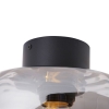 Design plafondlamp zwart met smoke glas - qara