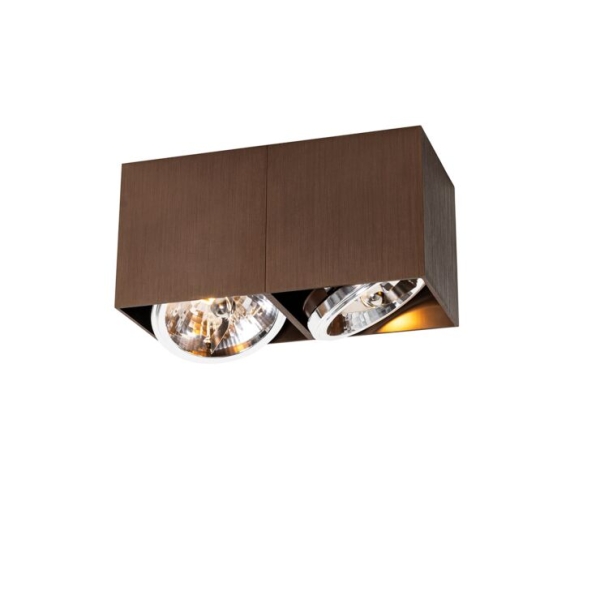 Design spot donkerbrons rechthoekig 2-lichts draai en kantelbaar - box