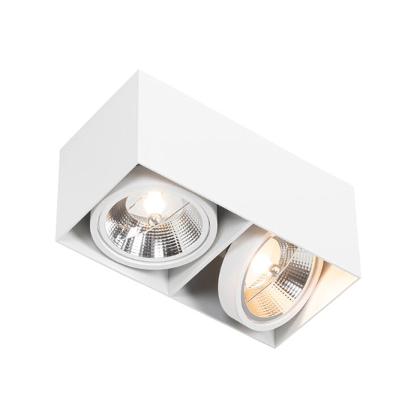 Design spot wit rechthoekig ar111 2-lichts - box