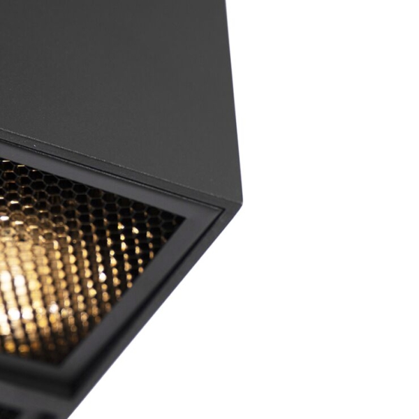 Design spot zwart 4-lichts - qubo honey