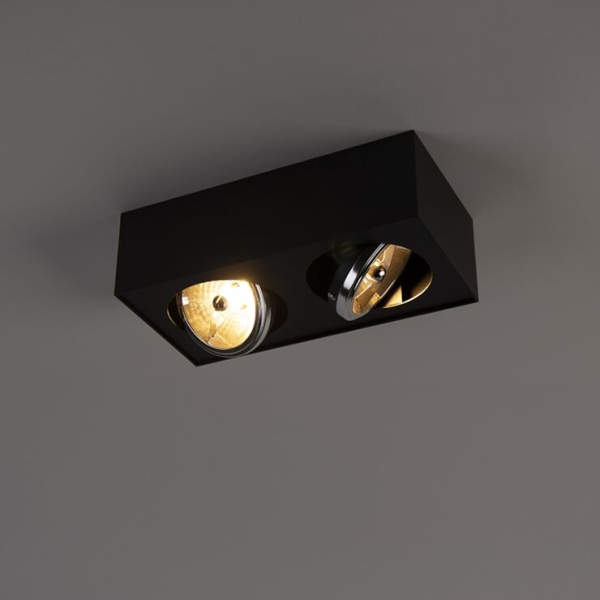 Design spot zwart vierkant 2-lichts - kaya