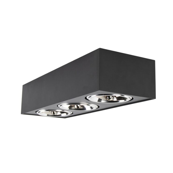 Design spot zwart vierkant 3-lichts - kaya