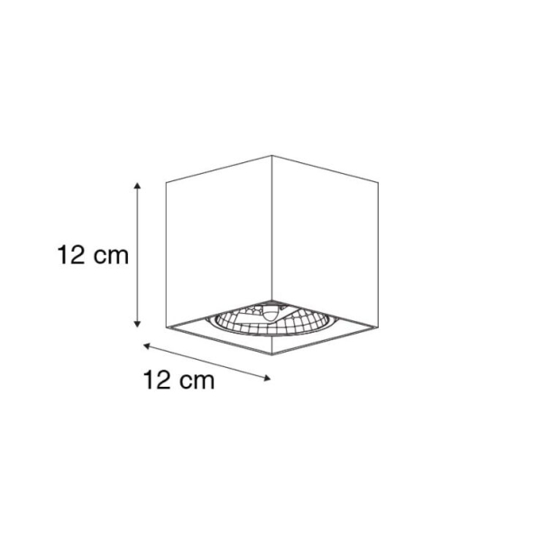 Design spot zwart vierkant - box