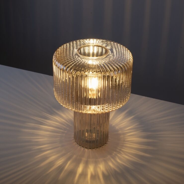 Design tafellamp amber glas - andro