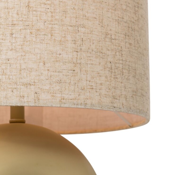 Design tafellamp beige met linnen kap beige - lotti