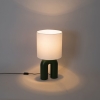 Design tafellamp groen met linnen kap wit - lotti
