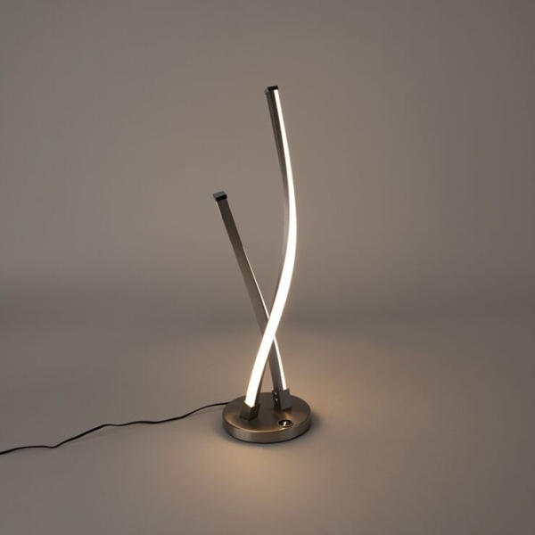 Design tafellamp staal incl. Led en touchdimmer - paulina