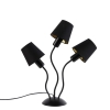 Design tafellamp zwart 3-lichts met klemkappen - wimme