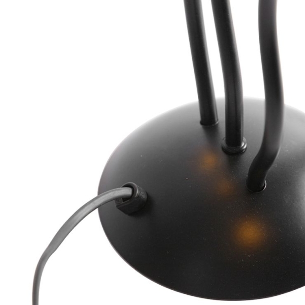 Design tafellamp zwart 3-lichts met klemkappen - wimme