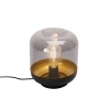 Design tafellamp zwart met goud en smoke glas - kyan