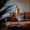 Design tafellamp zwart met goud en smoke glas zuzanna 14