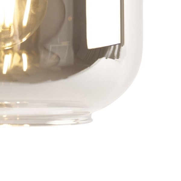 Design tafellamp zwart met goud en smoke glas - zuzanna