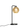 Design tafellamp zwart met goud glas - bert