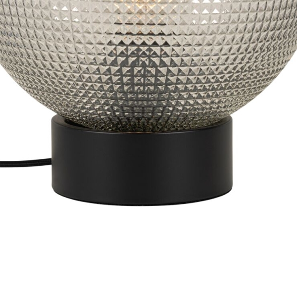 Design tafellamp zwart met smoke glas - chico