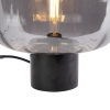 Design tafellamp zwart met smoke glas - qara