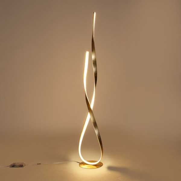 Design vloerlamp goud incl. Led en dimmer - belinda