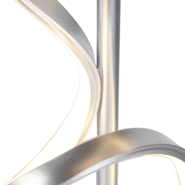 Design vloerlamp zilver incl. Led en dimmer - krisscross
