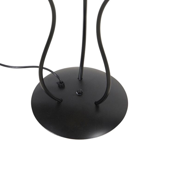 Design vloerlamp zwart 3-lichts met klemkappen - wimme