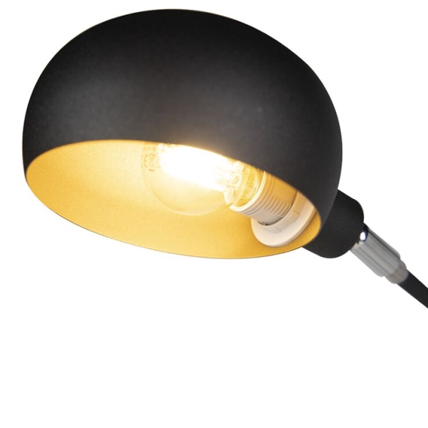 Design vloerlamp zwart 5-lichts - sixties marmo