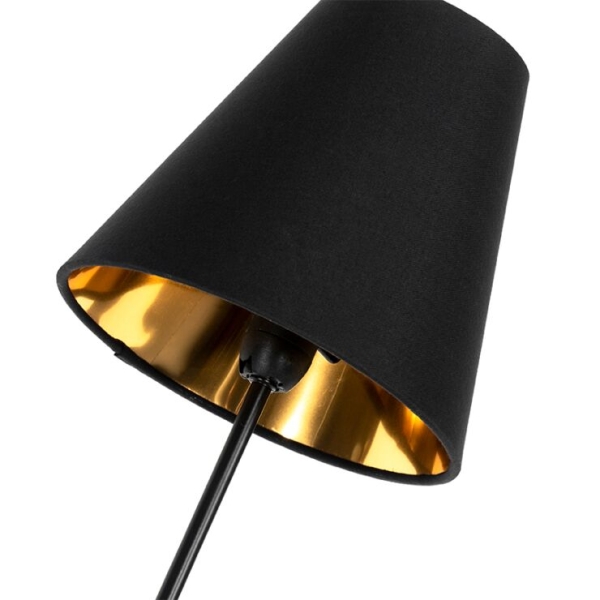 Design vloerlamp zwart met goud 3-lichts - melis