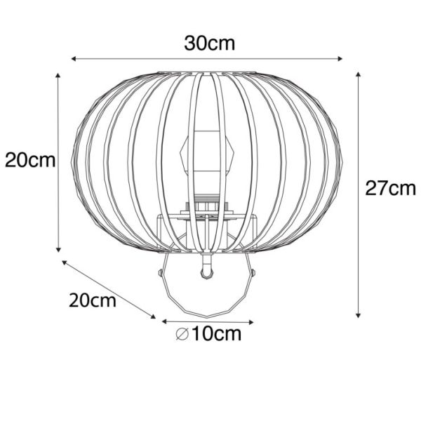 Design wandlamp roestbruin 30 cm - johanna