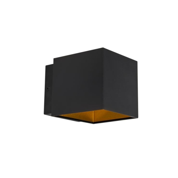 Design wandlamp zwart/goud incl. Led - caja