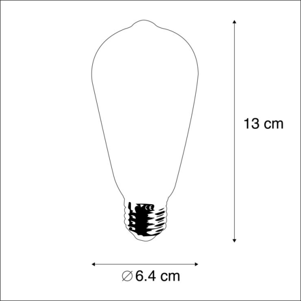 E27 led filament lang rustieklamp st64 3