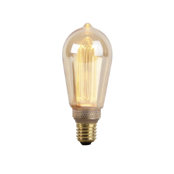 E27 led filamentlamp amberkleurig glas 2. 5w 120lm 1800k