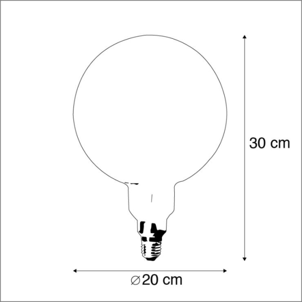 E27 dimbare led lamp spiraal filament g200 3w 200 lm 2100k
