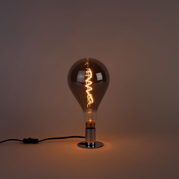 E27 dimbare led spiraal filament lamp a165 smoke 4w 120 lm 1800k